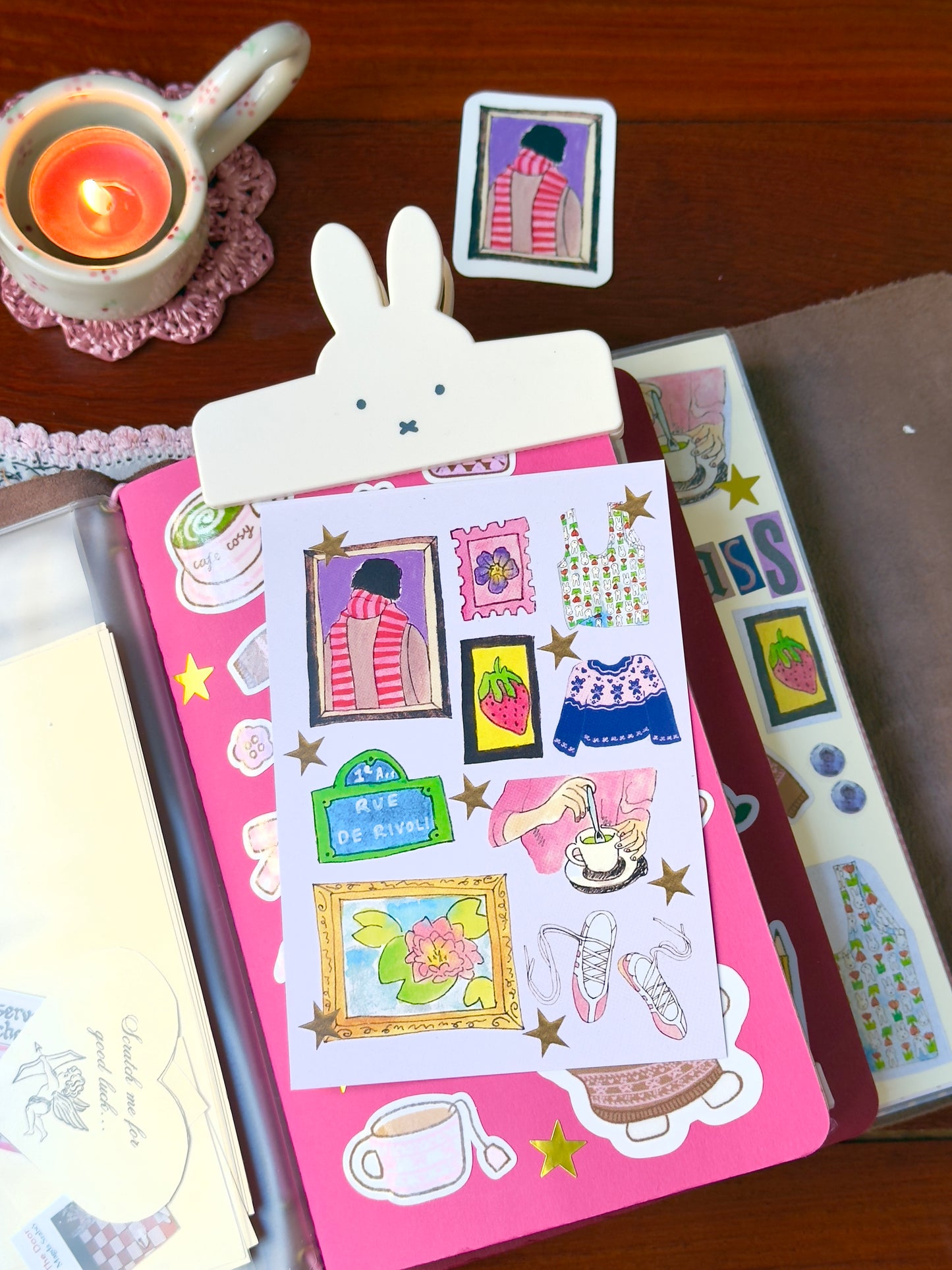 Girl Sketchbook A6 postcard