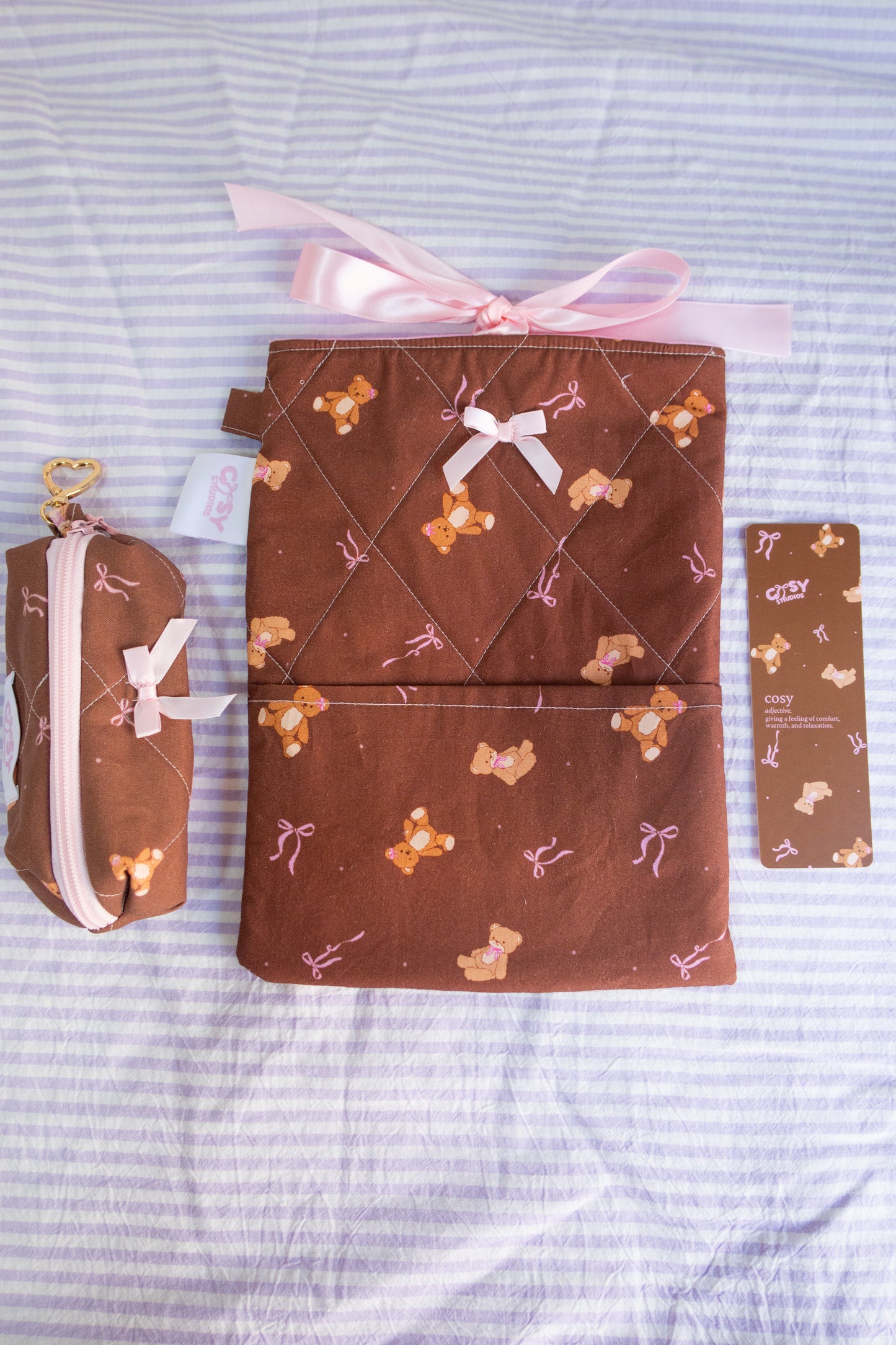 Beary Cute Book Sleeve + Pencil Case Bundle