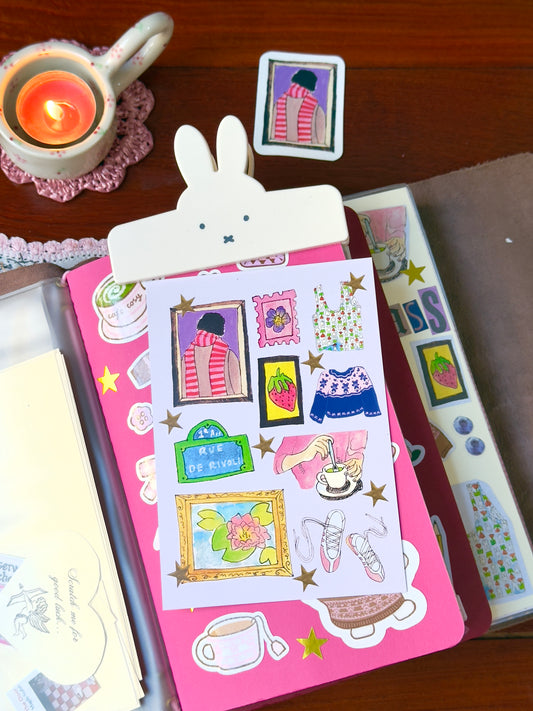 Girl Sketchbook A6 postcard