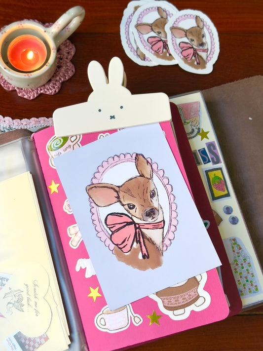 Dear Oh Deer A6 postcard