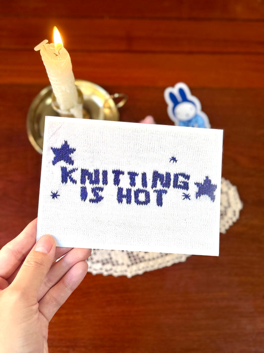 Knitting Is Hot A6 postcard