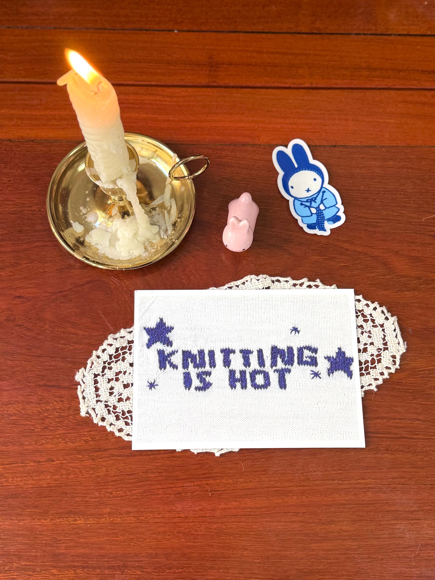 Knitting Is Hot A6 postcard