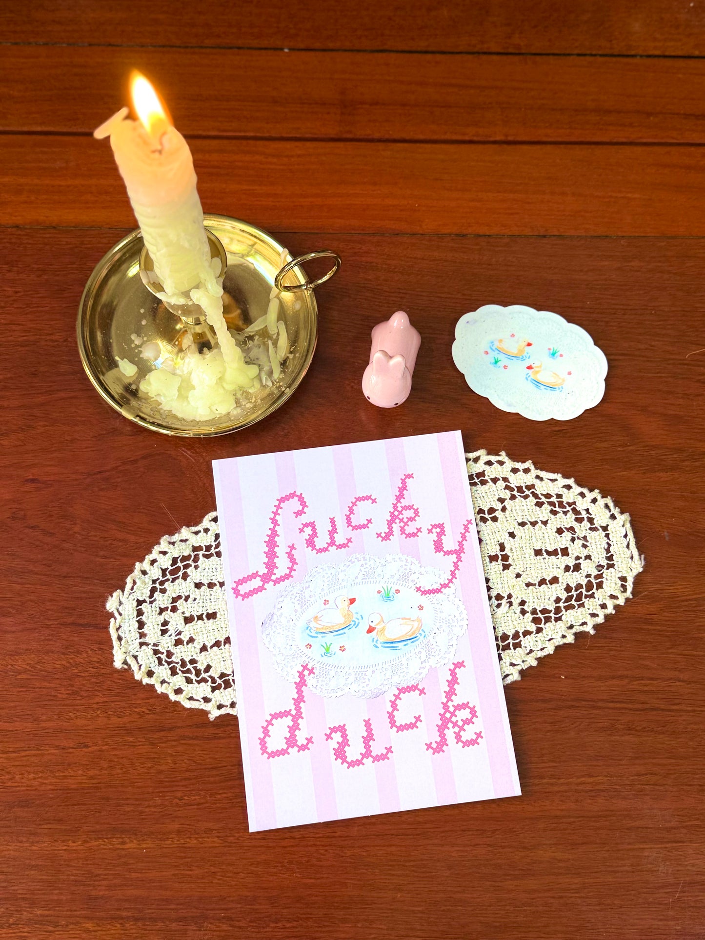 Lucky Duck A6 postcard