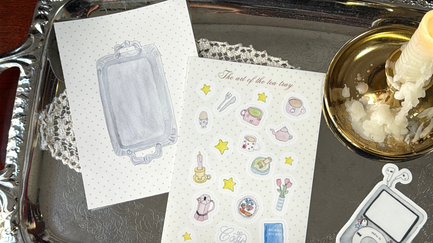 the art of the tea tray sticker sheet
