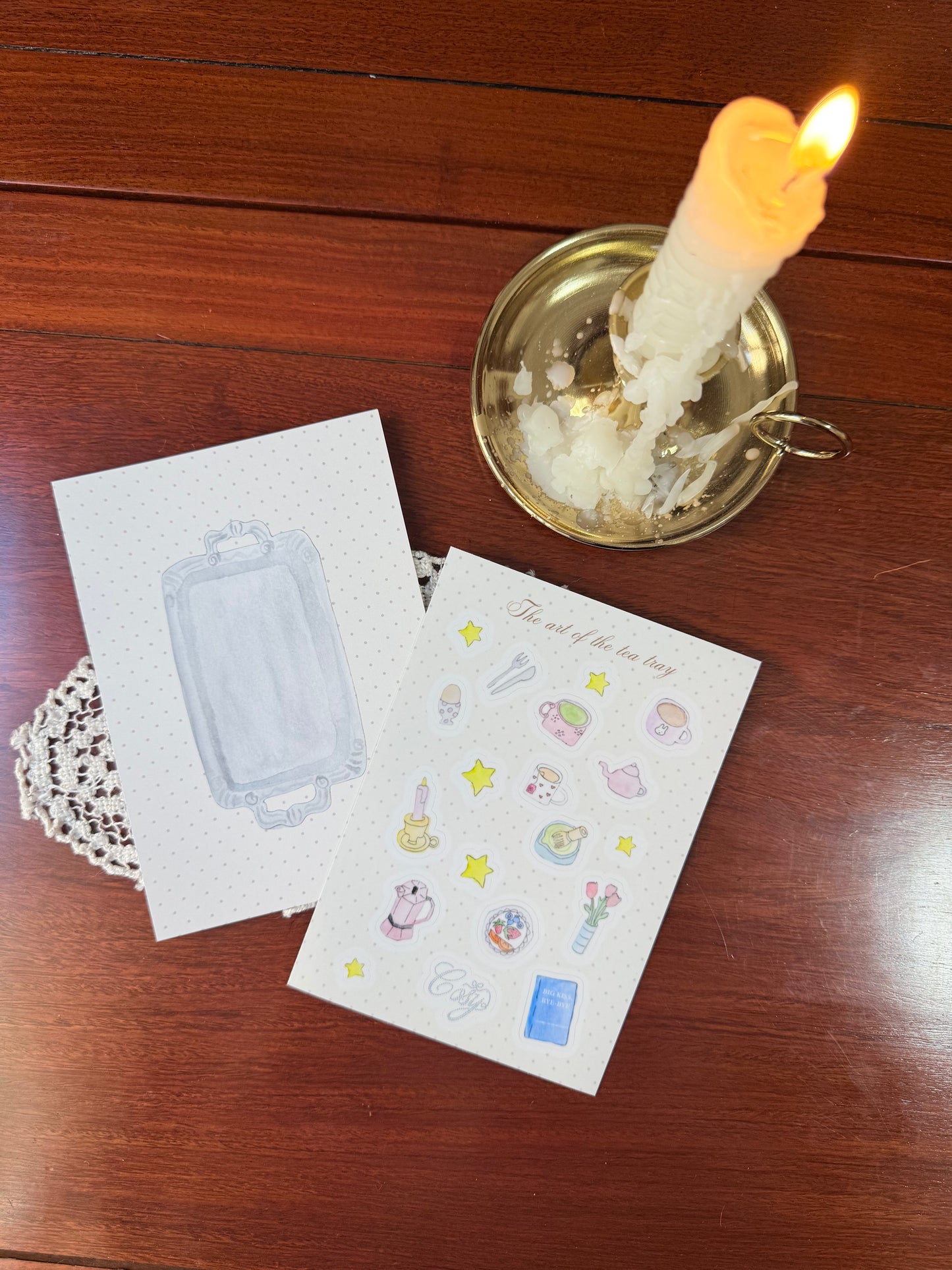 the art of the tea tray sticker sheet