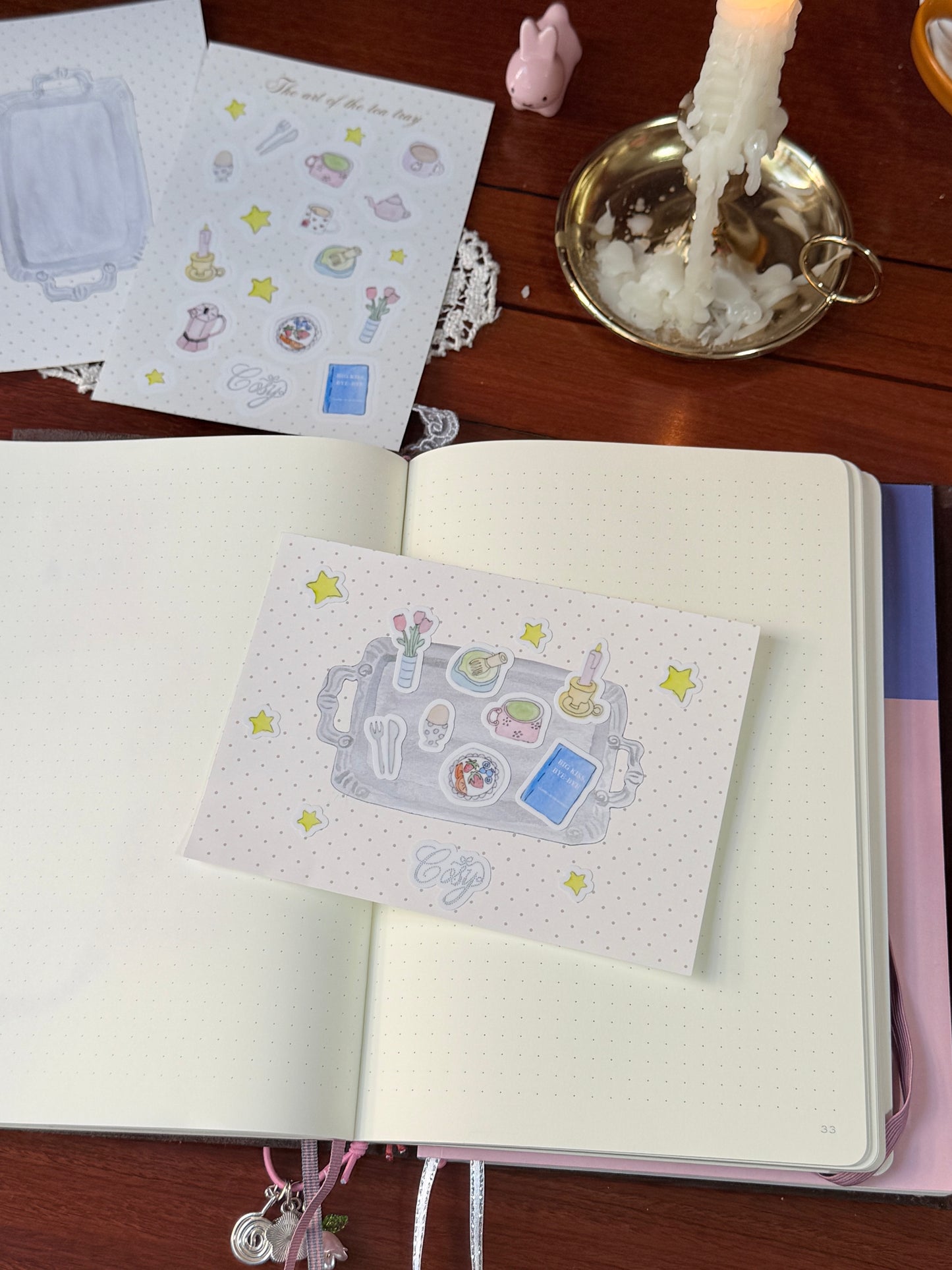 the art of the tea tray sticker sheet