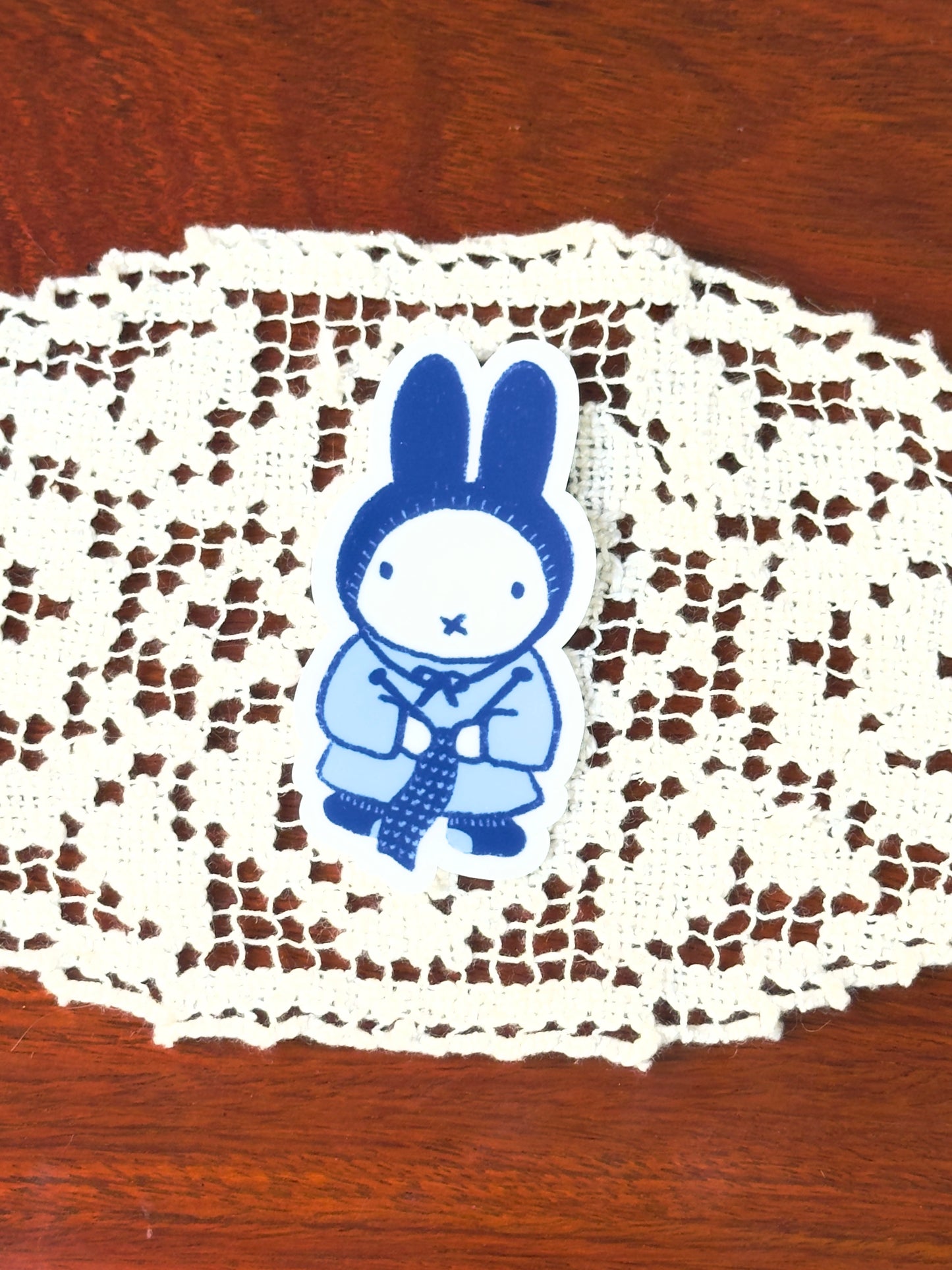 Knitting Bunny sticker